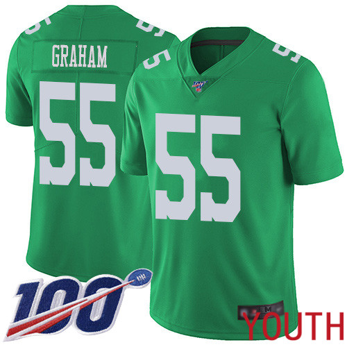 Youth Philadelphia Eagles #55 Brandon Graham Limited Green Rush Vapor Untouchable NFL Jersey 100th Season->youth nfl jersey->Youth Jersey